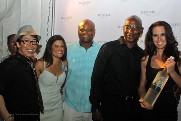 football legends Warren Moon and Eric Dickerson with celebrity photograher Russell Tanoue